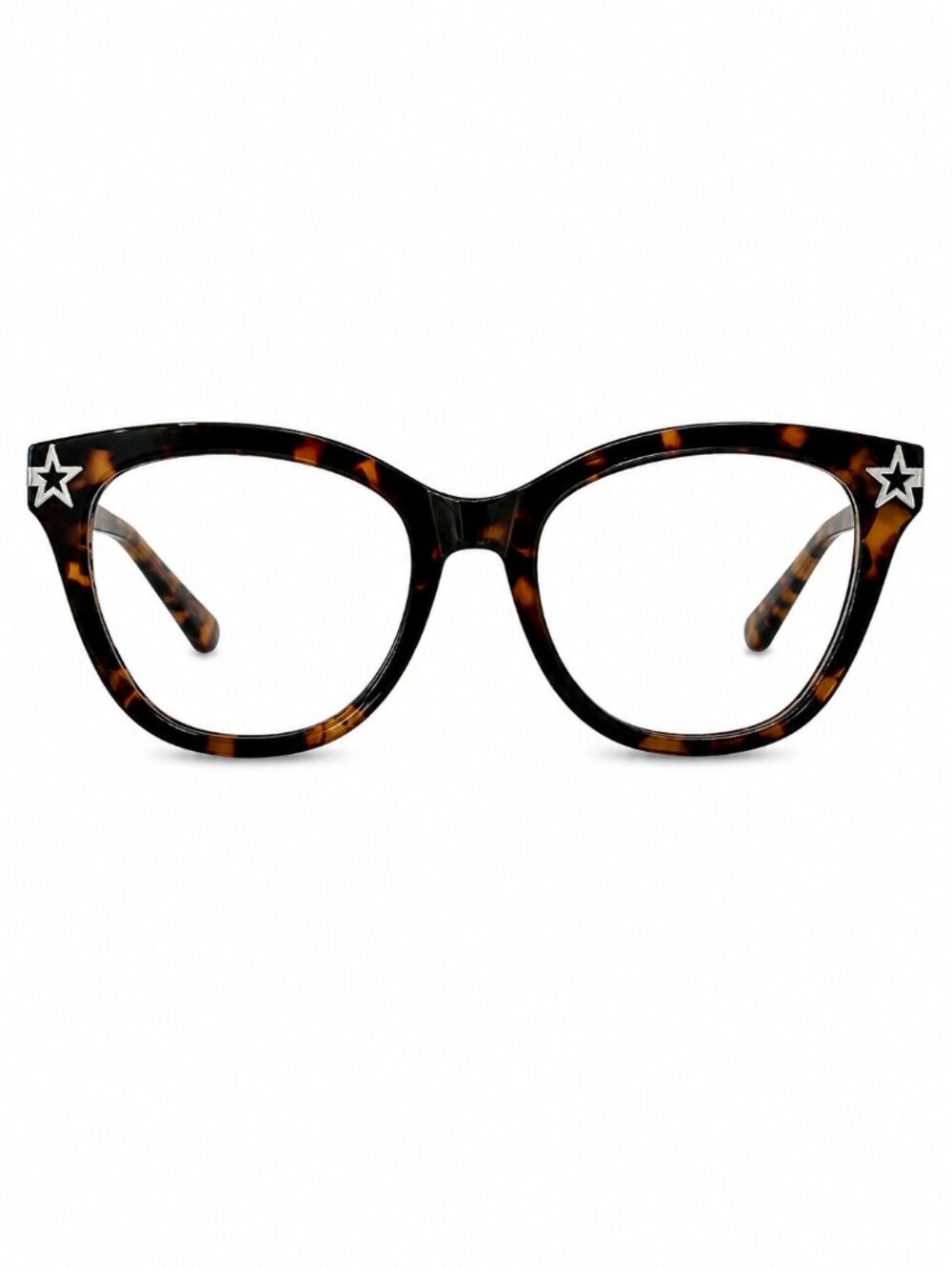 Tortoiseshell Eyeglass Frames with Star Accents 53-20-145 - Picture 2 of 9